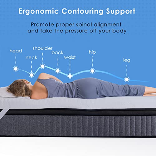 Queen Mattress Topper, 3 Inch Cooling Memory Foam Mattress Topper Queen, Egg Crate Gel Foam Bed Pillow Top Pad Mattress Topper For Back Pain, With Fitted Removable Bamboo Cover #TOP2