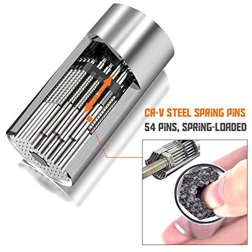 Universal Socket Wrench Grip Tools 1/4\"-3/4\" (7-19mm) Ratchet Multi-function Adapter Set with Power Drill Adapter - Cool Gadgets for Men, DIY Handyman, Father/Dad, Husband, Boyfriend, Him