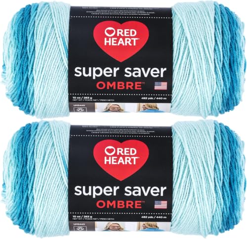 Image of Red Heart Super Saver Jumbo Scuba Ombre Yarn of 283g /10oz - Acrylic - 4 Medium (Worsted) - 482 Yards - Knitting /Crochet (Pack of 12)