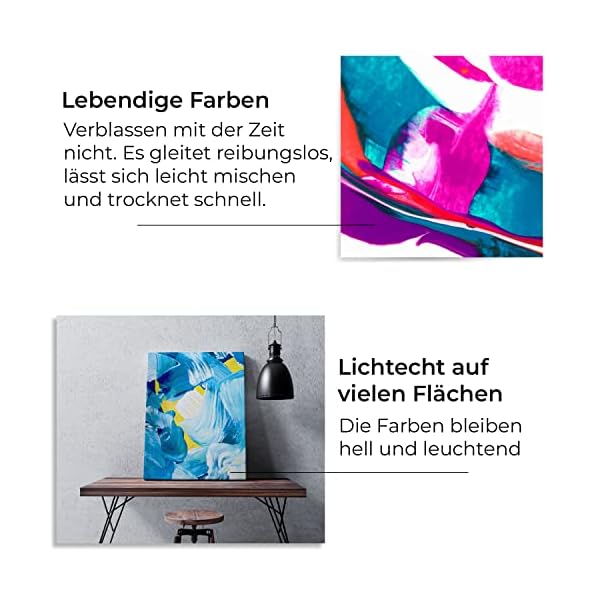 Rich Master Acrylic 24 Acrylfarben Set 60ml, Reichhaltige Pigmentfarben Bastelfarben für Leinwand, Holz, Keramik… – Bild 5