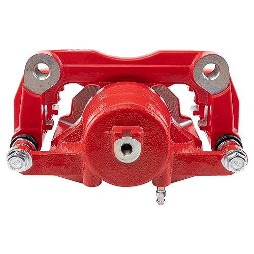 Image of TRQ Front Brake Caliper Set Painted Red Brackets Compatible with 2008-2013 Nissan Rogue 2014-2015 Rogue Select