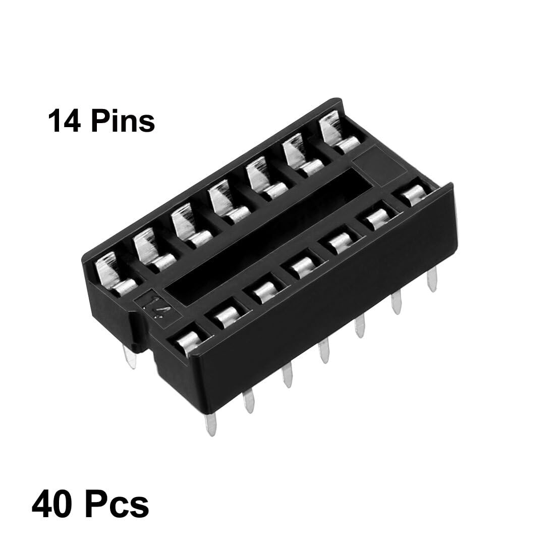 #US 40pcs 7.6mm Row Pitch 2 Row 14 Flat Pins Soldering DIP IC Chip Socket Adaptor