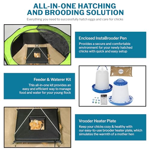 Incubator Warehouse IncuView 3 Pro All-in-One Automatic Egg Incubator with Ultimate Kit - Chick Incubator with Automatic Egg Turner for Hatching Chicken - Goose, Quail, Turkey, Chicken Incubator