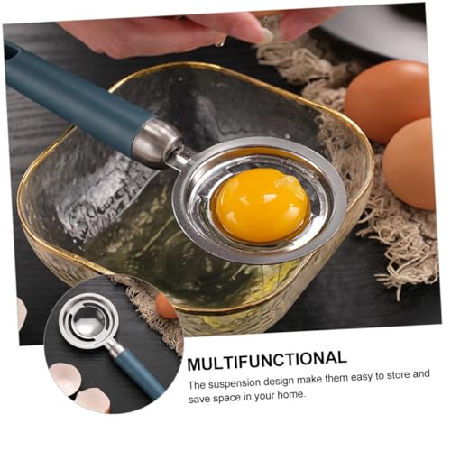Mobestech Separatori Di Uova in Acciaio Inossidabile 2 Pezzi Manico in Pp Azzurro, Divisori Per Tuorlo D'uovo Pratici e Sicuri Per Uso Domestico in Cucina - immagine 5