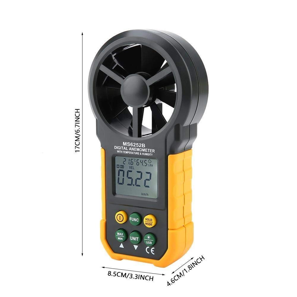 Handheld Anemómetro Digital Velocidad del viento LCD Retroiluminación Volumen de AIR VOLUMEN DE AIR TESTADOR DE VELOCIDAD DE VELOCIDAD DE VELOCIDAD DE VELOCIDAD DE CALIDAD DE LA TEMPERATURA DE HUMEDAD