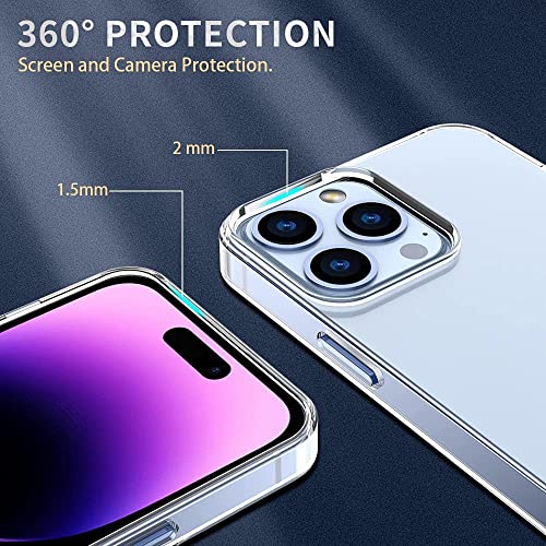 Image of NISHTECH for iPhone 14 pro (6.1 Inches) Premium Transparent Hybrid Soft Slim Dust Proof Back Case Cover with Camera Protection