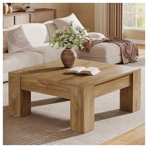 Tribesigns Rustic Square Coffee Table