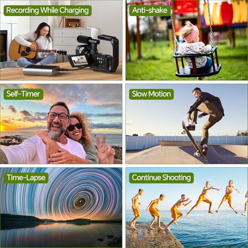 FIREFOTO Videokamera 5K Camcorder 56MP WiFi Vlogging Kamera für YouTube Digitalzoom 16X Touchscreen 3 IR Nachtsicht Video Camera mit 2 Batterien, 64GB Karte, Fernbedienung, Mikrofon