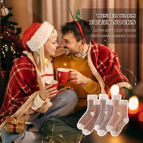 Image of Premillow Fuzzy Socks for Women, Winter Warm & Cozy Fluffy Socks Womens Ultra Soft Sleeping Slipper Sock for Women Gifts