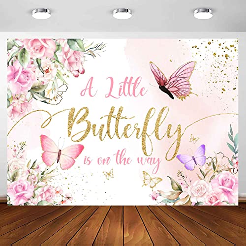 Fondo Fotográfico Sensfun Mariposa Baby Shower 7x5ft miniatura 1