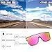 FEISEDY 2Pack Sunglasses for Women Men, Fashion Mirrored Single Lens, Driving Beach Sunnies UV400 Shades B2996 Pink+Purple