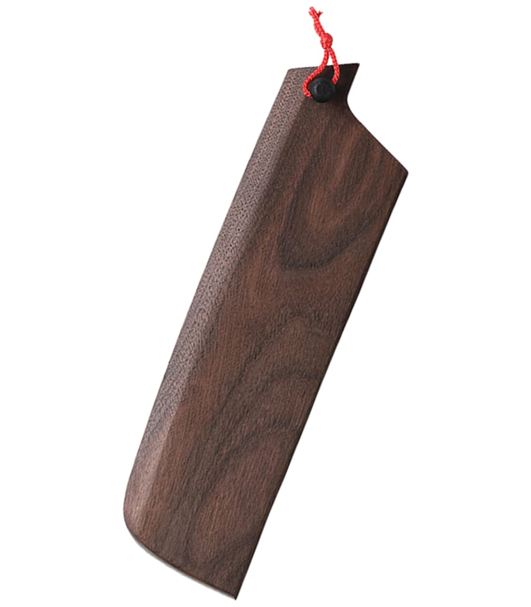 Aibote Handmade 7 inch Natural Black Walnut Wood Japanese Nakiri Vegetable Knife Sheath Magnetic Knives Case Holder Protector Wooden Cover (Bevel Entrance)