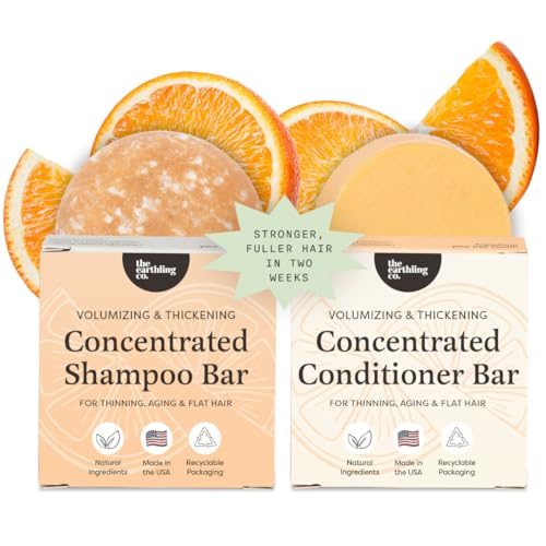 The Earthling Co. Shampoo & Conditioner Bar Set - Promote Hair Growth, Strengthen & Volumize All...