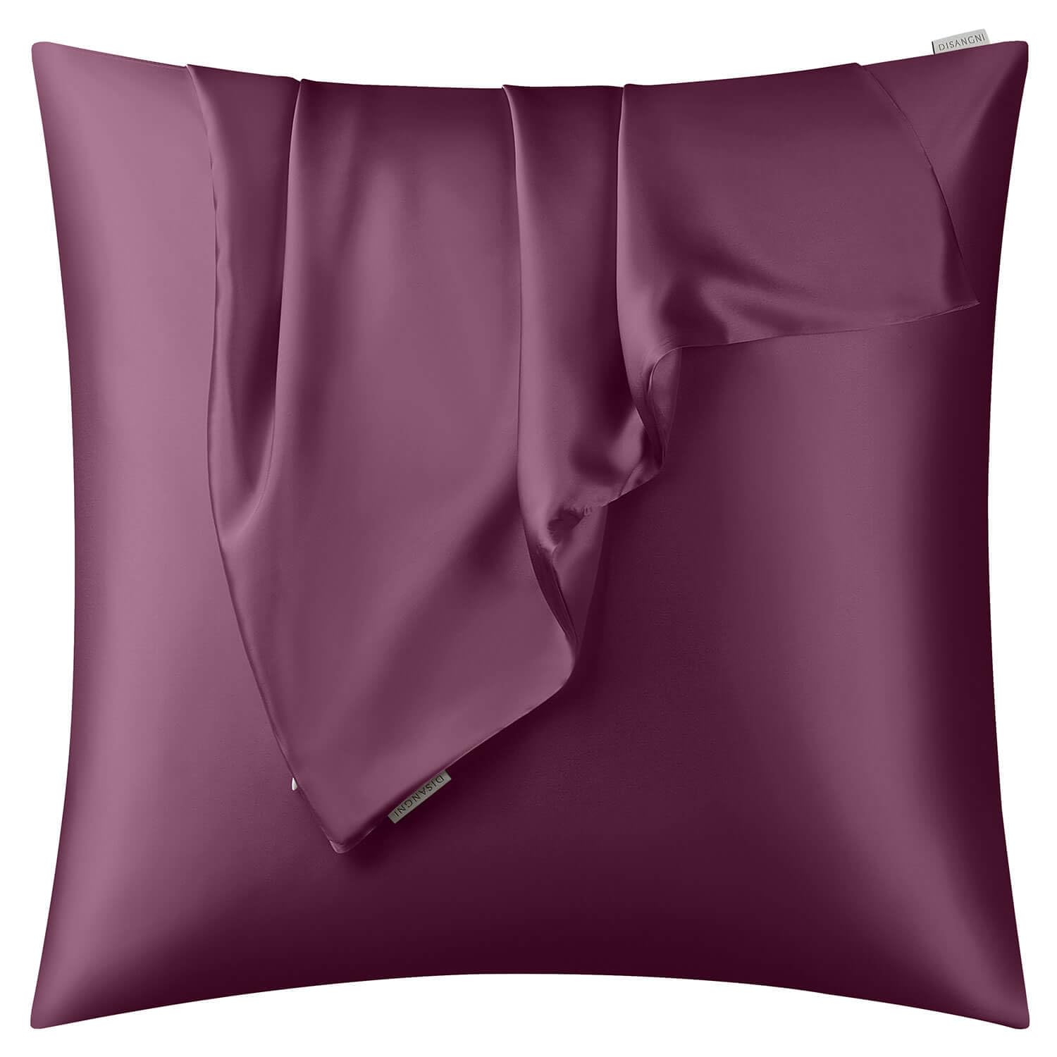DISANGNI 100% Natural Mulberry Silk Pillow case for Hair and Skin with Hidden Zipper 22 Momme Both Sides Real Silk Pillow Case (1pc 80x80cm, Purple) — image 1