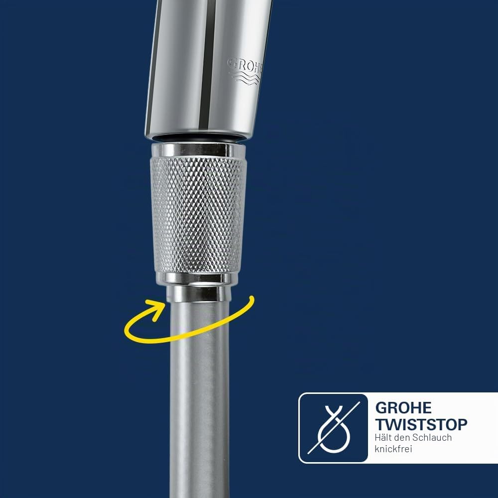 GROHE Tempesta, Bidet-Set für das WC (Bidet-Duschkopf mit 1 Strahlart, Duschschlauch 1,25m und Wandhalterung, langlebige Oberfläche, leicht zu reinigen), chrom, 27513001