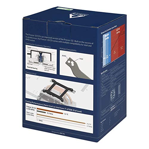 Arctic Freezer 33 CO Dissipatore per CPU Semi-passivo con Ventola da PWM 120 mm per Intel 115X/2011-3 e AMD AM4, Grigio