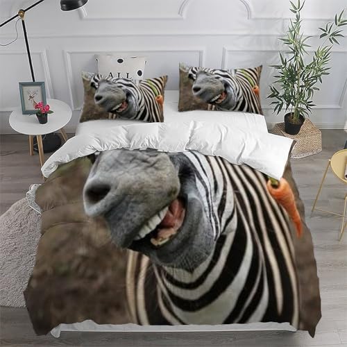 Housse de couette super king animaux imprimé 3D microfibre 260x220
