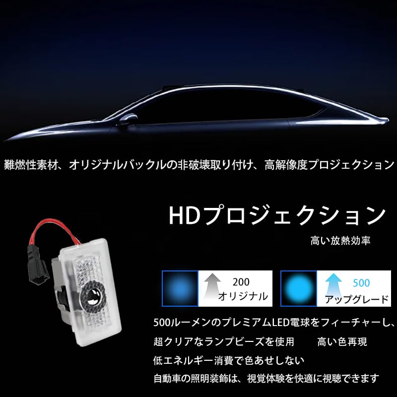 Amazon | カーテシライト テスラ専用 ドアライト LEDロゴ投影 高輝度