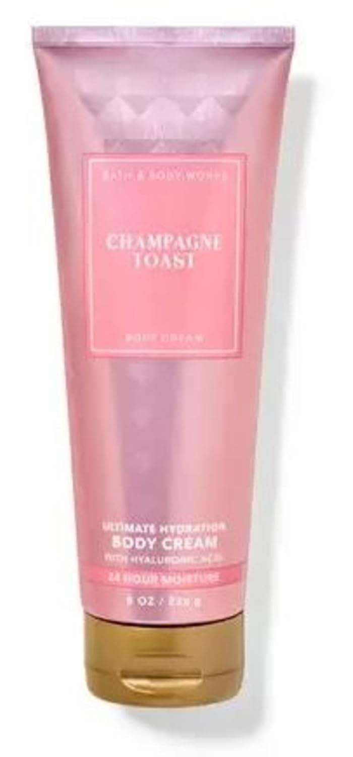 Bath & Body Works Champagne Toast Body Cream, Ultimate Hydration Moisturizer with Shea Butter & Hyaluronic Acid for Dry Skin, Bubbly Champagne & Sparkling Berry Scent, 8 oz - 2 Pack - Image 2