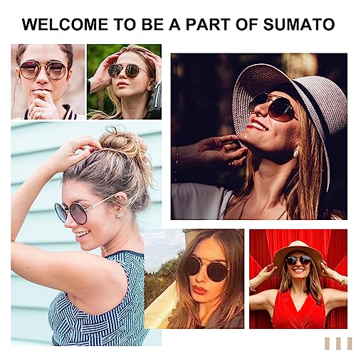Sumato Retro Round Double Bridge Sunglasses for Women Men Twin Beams Tortoise Circular UV400 Sunnies3