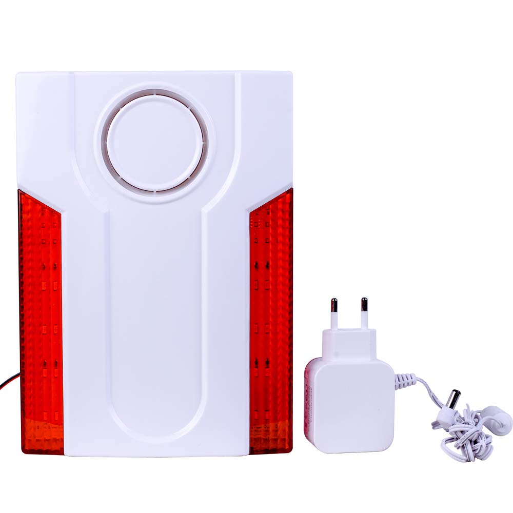 MEIAN Sirena esterna senza fili con lampeggiante,110db, 868mhz MD-334R