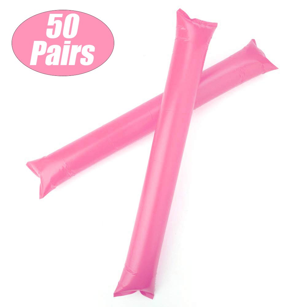 GOGO50 Pairs Thunder Sticks, Cheer Spirit Bam Bam Stick, Inflatable Noisemaker for Football Soccer Game