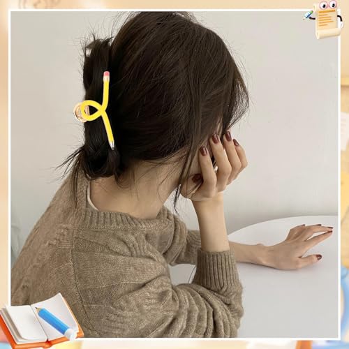 4 PCS Pencil Hair Claw Clips para Mujeres Accesorios de Cabello para Regreso a Clases para Maestras Estudiantes Regalos de Agradecimiento miniatura 5