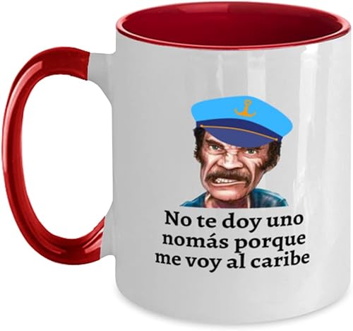 Regalo para ahijado sobrino hijo taza de cafe 2 colores roja y blanco no te doy una nomas