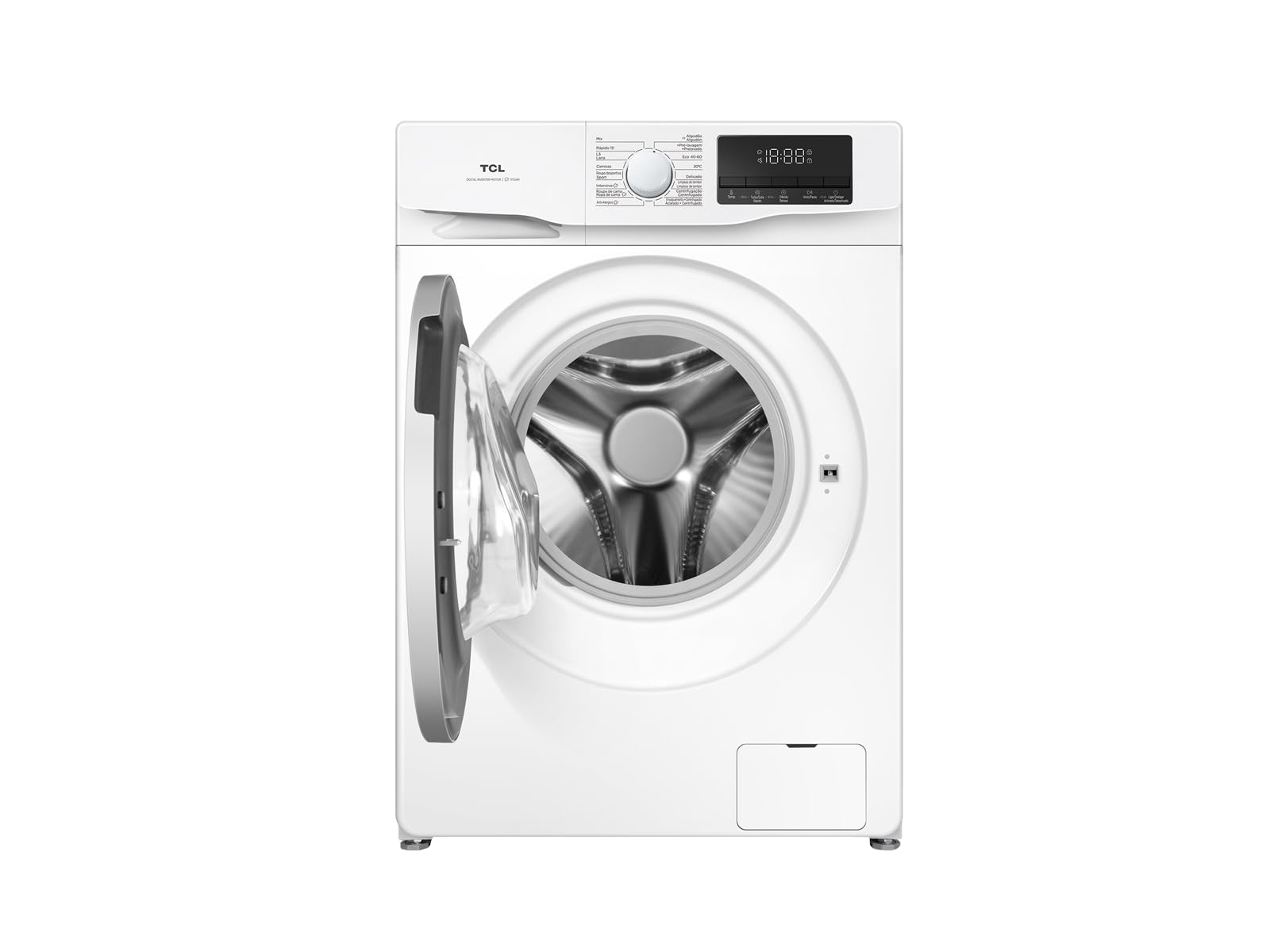 6 kg Lavadora de carga frontal Clase A de 1000 rpm con diseño ultra delgado de 455 mm, motor Inverter BLDC, lavado rápido de 15 min y vapor antibacterias