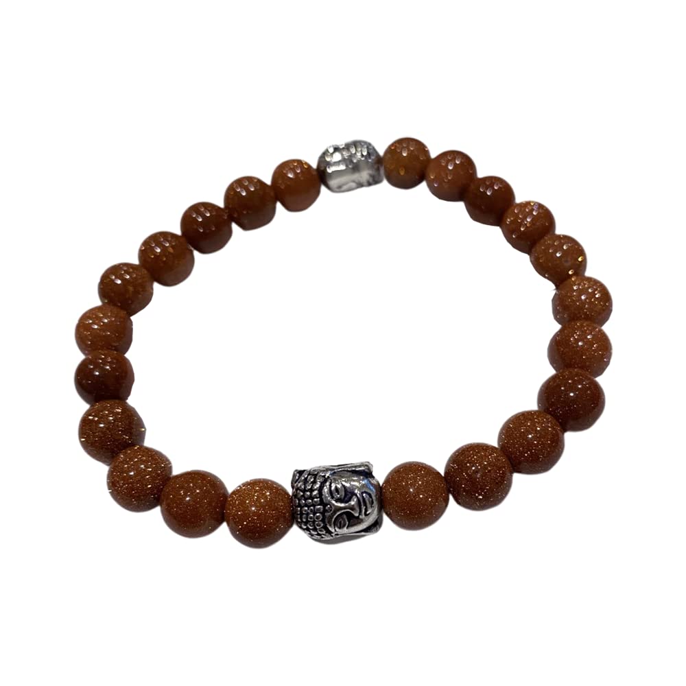 Vie Chakra Buddha Bracelet, Goldstone