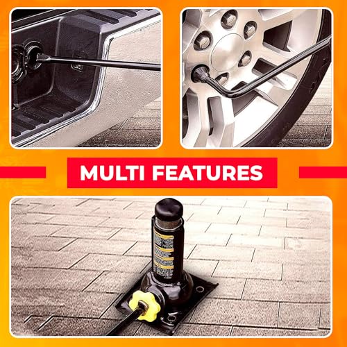 Image of Spare Tire Tool Kit for 2004-20014 Ford F-150 | Heavy-Duty Tire Removal Tool Kit with Spare Tire Lowering Tool, Lug Nut Wrench, & Hook | Compatible with Toyota and Dodge Trucks | Tire Replacement Kit