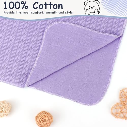Image of DRESHOW BQUBO Newborn Receiving Blankets for Baby Girl Boy Swaddle with Bear Hat No Scratch Mittens Announcement Card Set for 0-3 Months