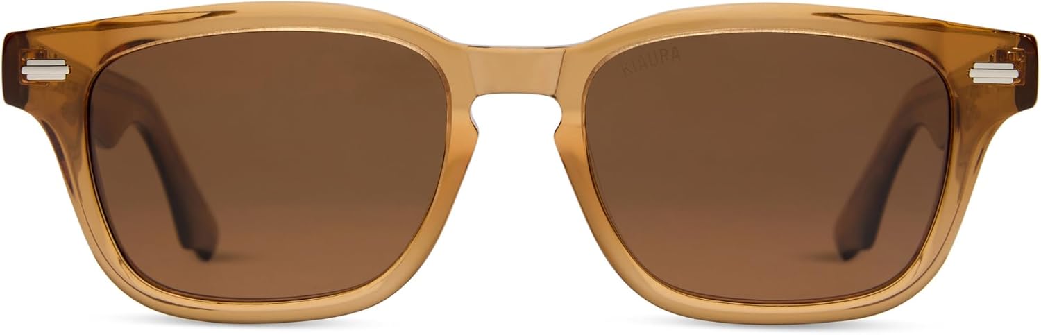 KIAURA Kaufmann Polarized Sunglasses, UV400 Protection, Memory Acetate Frames, XL & Original Sizes