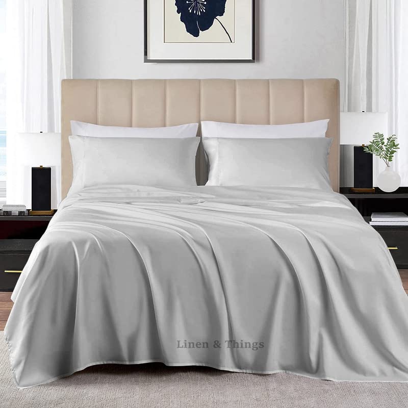 SmartSF Emperor Wyoming King 4pc Sheet Set in Silver