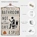 Vintage Metal Tin Sign 8X12inch-This Is A Bathroom Not An Internet Cafe & Split Wall Art Decor For Home Farmhouse Washroom Bathroom Gift