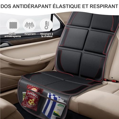 Gimars XL Protection Siege Voiture, 2 Pièces, [Compatible ISOFIX], Universelle Imperméable Tissu Oxford 600D Housse Siege Voiture Enfant, Animaux avec 2 Poches en Maille pour SUV Berline Camion, Noir – vue 7