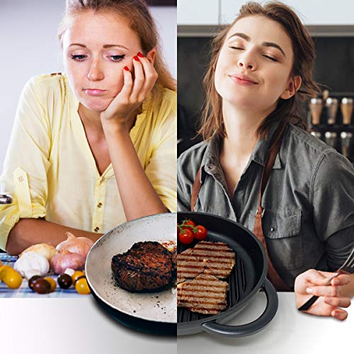 joeji's Kitchen Padelle Grill Bistecchiera Antiaderente 27cm - Induzione Alluminio - 100% Libero di PFOA - immagine 5