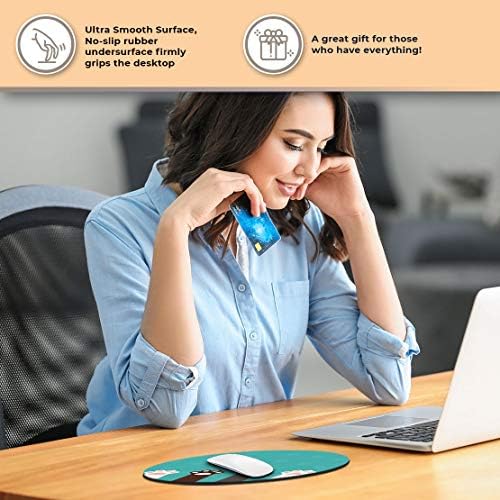 Cat Paws Cute Turquoise - Flexible Round 5mm Rubber Mouse Mat Pad Office Home Novelty Printed Desk Accessory 14270