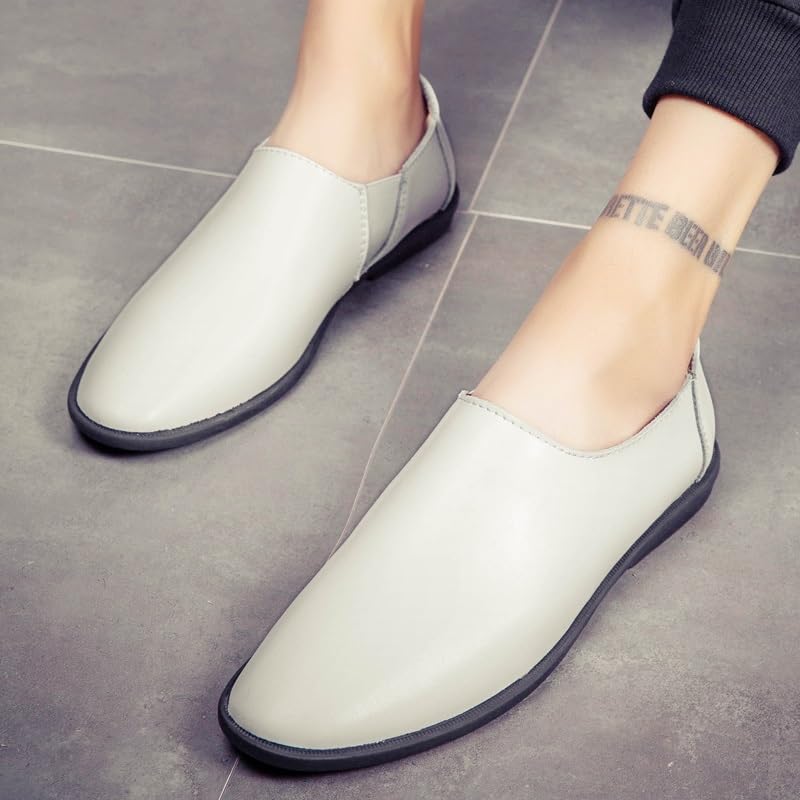 Men's Loafers Shoes Round Toe Solid Color Faux Leather Loafer Shoes Flexible Slip Resistant Flat Heel Party Fashion Slip-on3