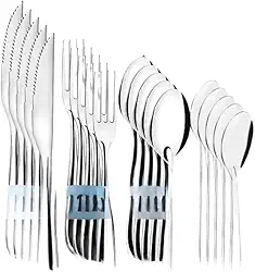 Jogo de Talheres 48 Peças Faqueiro Aço Inox 12 Faca 12 Garfo 12 Colheres e 12 Colheres de Sobremesa(48 UNIDADES DE TALHERES)