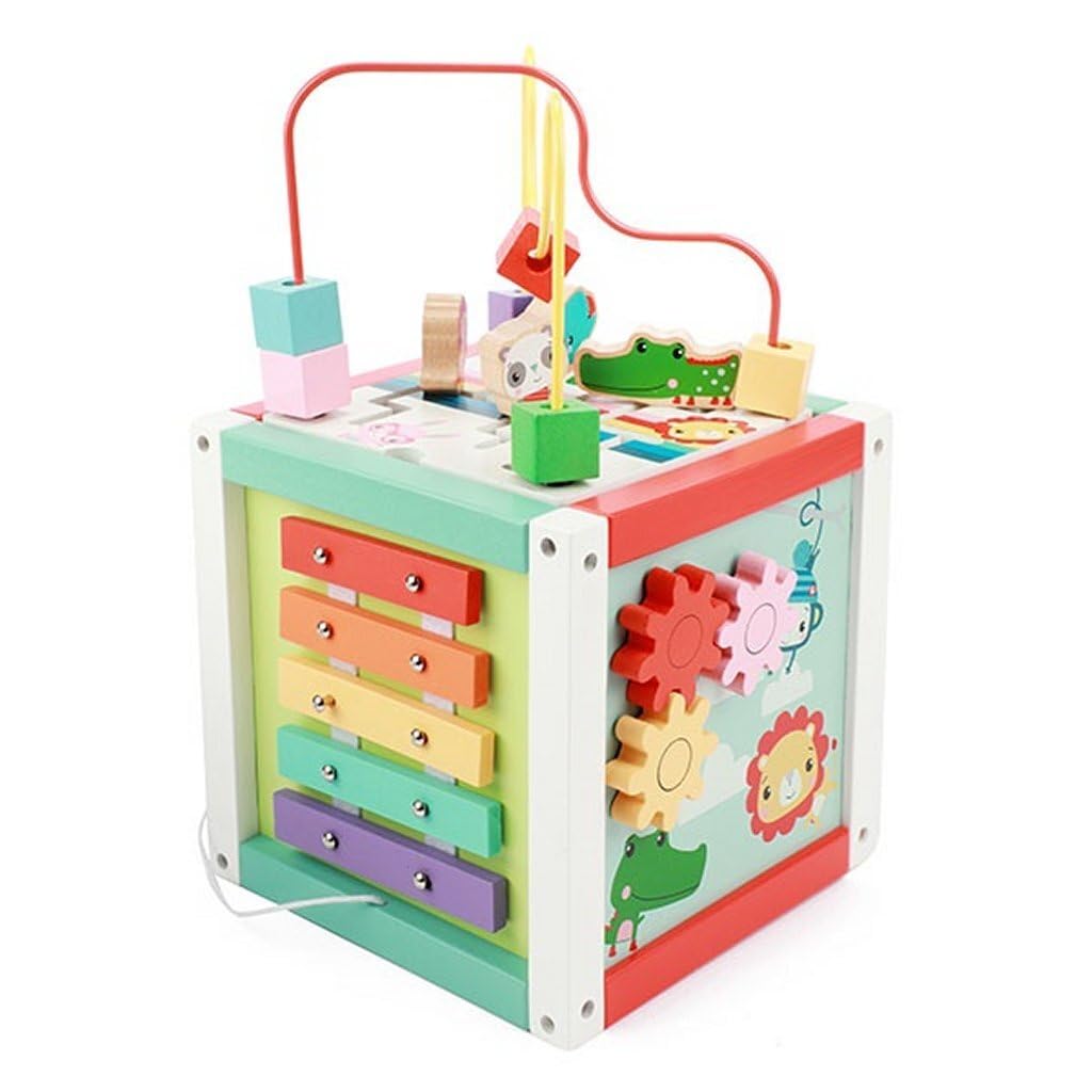 Fisher Price - Cubo de madera para desarrollo de bebés, a partir de 18 meses, madera, metal, textil, 43 x 23 x 23 cm