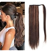 MSCOCO Ponytail Extension Human Hair 100% Real Remy Human Hair Wrap Around Ponytail Long Straight...