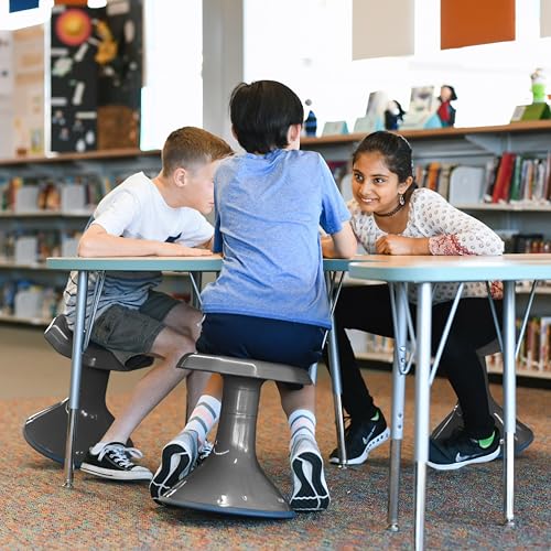 Image of ECR4Kids ACE Active Core Engagement Wobble Stool, 15-Inch Seat Height, Flexible Seating, Grey