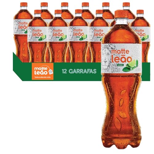 Kit c/ 12und Chá Matte Leão Sabor Limão Sem Açúcar 1,5L