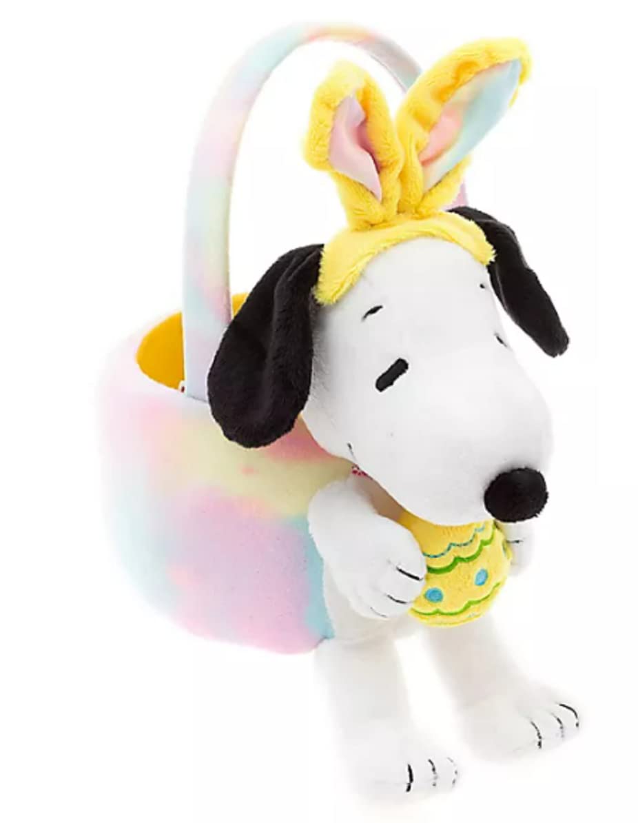 Snoopy Easter Basket - Plush Pastel 10" Snoopy Peanuts Character Easter Basket