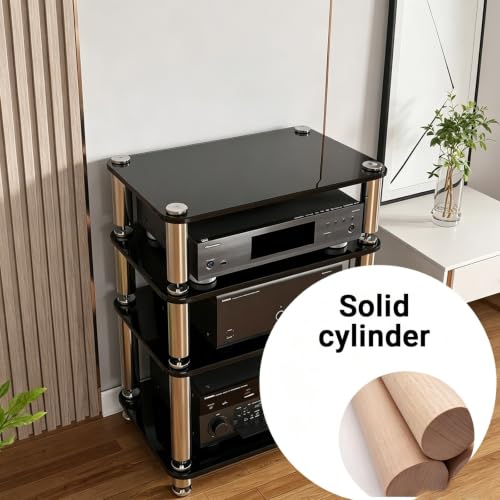 Soporte Rack Hi-Fi para tocadiscos en vidrio templado negro mate 6