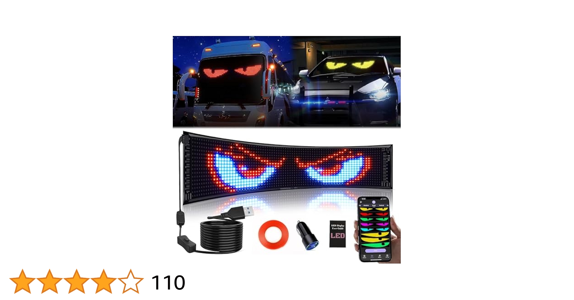 デビルアイLED  1枚 Amazon | Kutuspon LED 電光掲示板 デビルアイライト、柔軟な