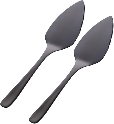 Buyer Star Juego de palas para tartas, espátula de acero inoxidable 304, herramienta para hornear, para tarta, pizza, queso (negro) Negro -,Púrpura