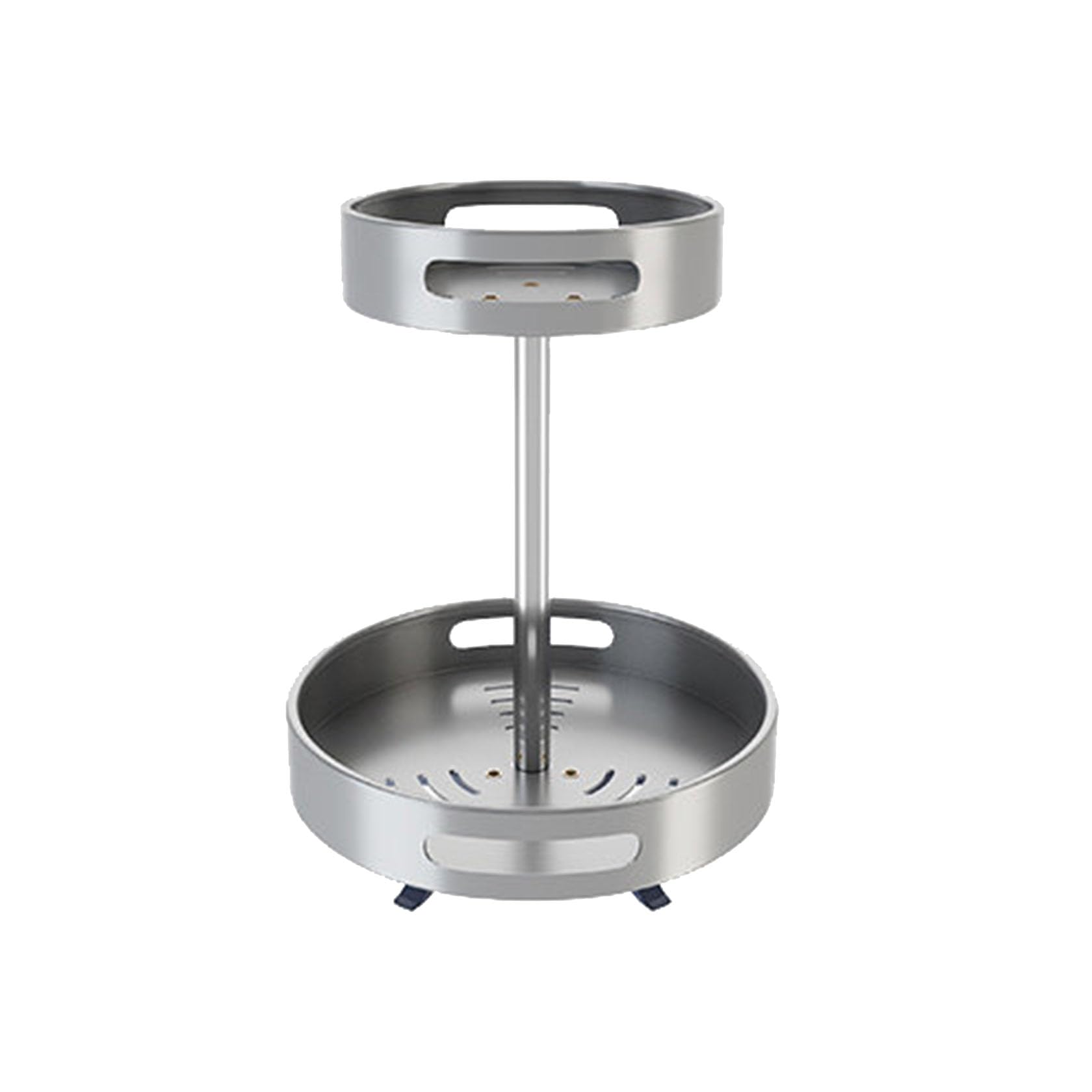 Étagère À Épices Lazy Susan, Étagère À Épices Rotative, Étagère De Comptoir De Cuisine, Gris Argenté,Double layer