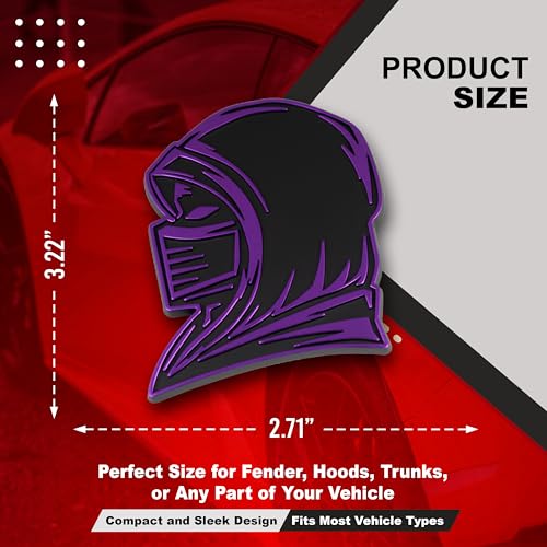 Image of Ninja Emblem, Custom 3D Car Badge - Universal Exterior Accessories for Car, Truck, SUV, Motorcycle (Set of 2) (Purple)